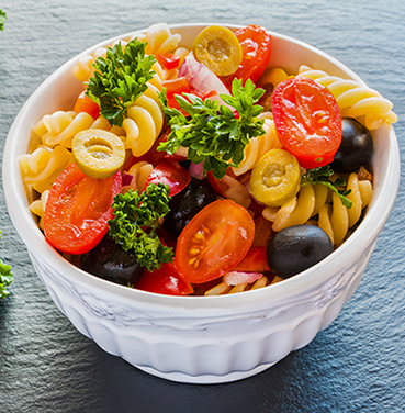 Pasta de amaranto con salsa de aceitunas